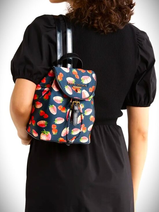 KURT GEIGER LONDON Portobello Strawberry Print Small Backpack main image 5